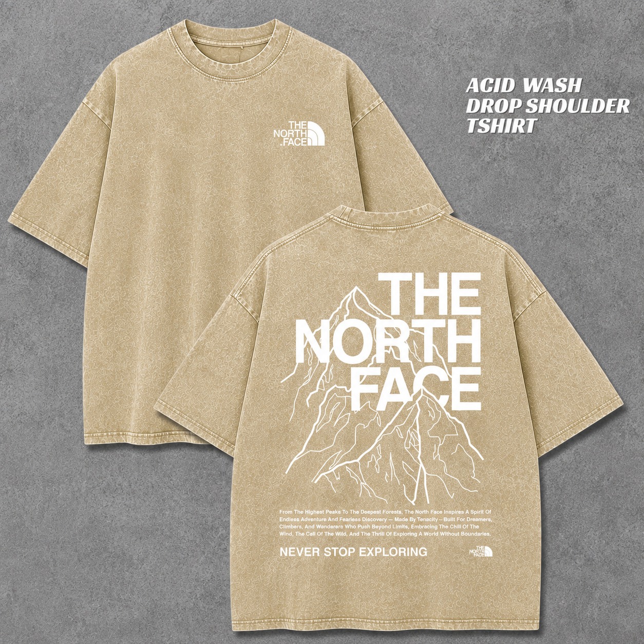 Premium Acid Wash Drop Shoulder TShirt - Slide 3