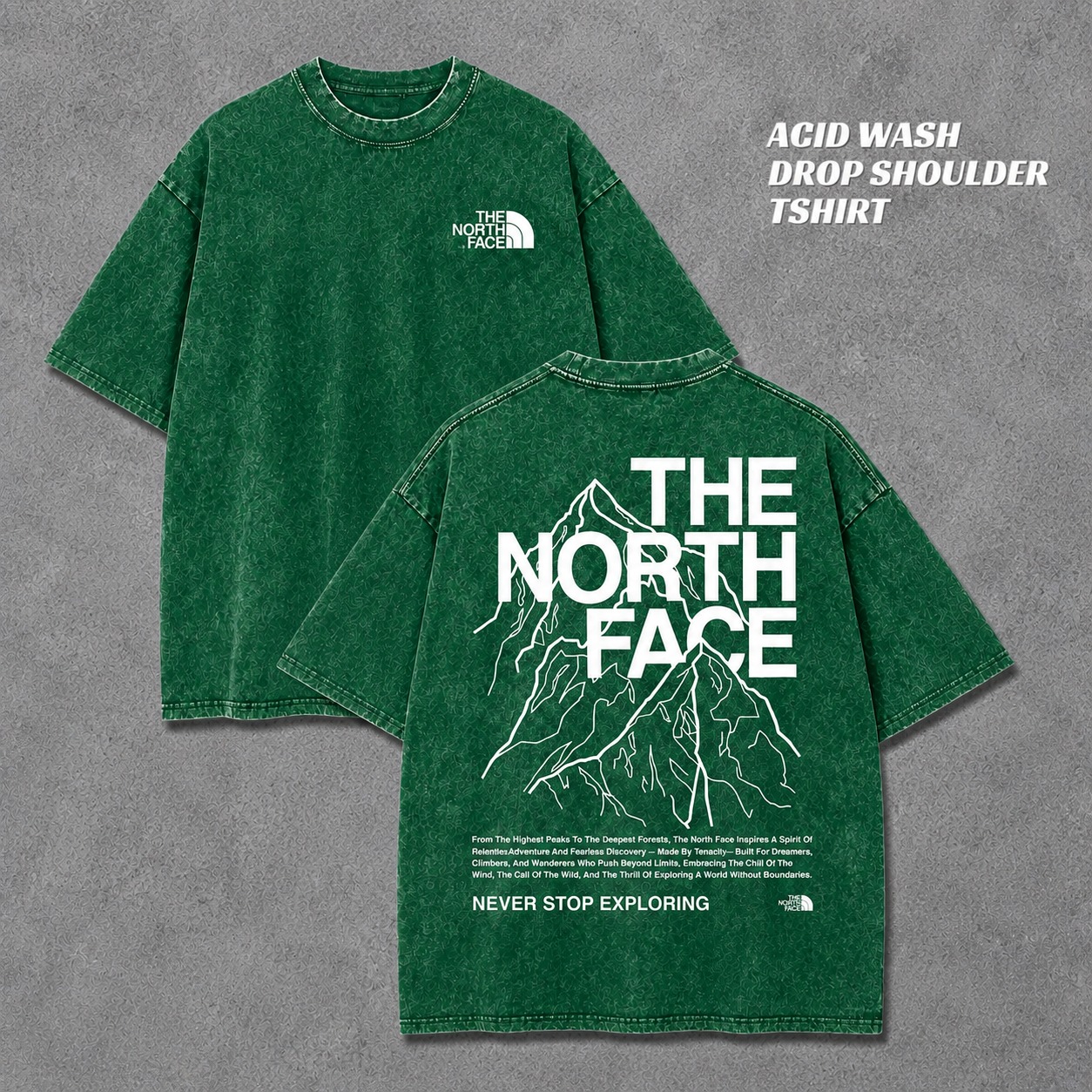 Premium Acid Wash Drop Shoulder TShirt - Slide 4