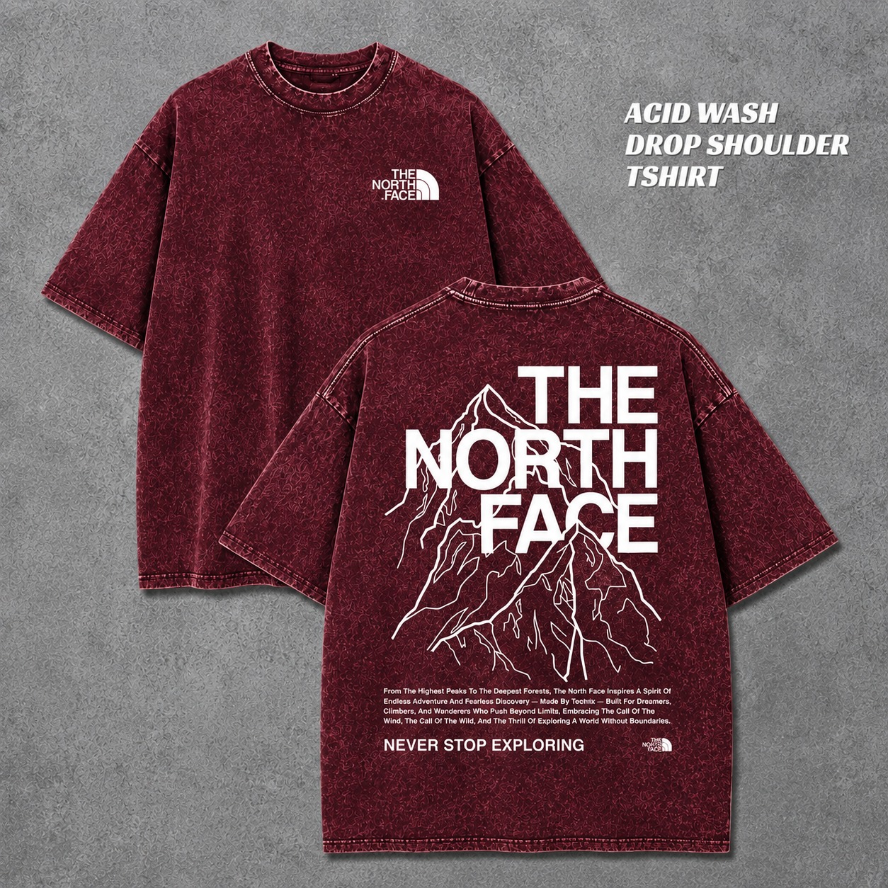 Premium Acid Wash Drop Shoulder T-Shirt - Slide 6